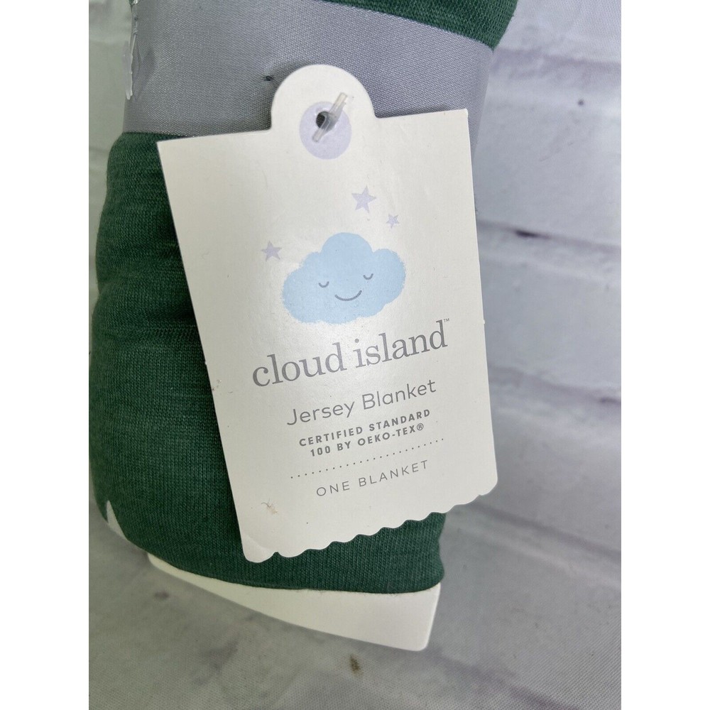 Cloud Island Baby Jersey Knit Blanket Lovey Security Green White Stars - Picture 2 of 4